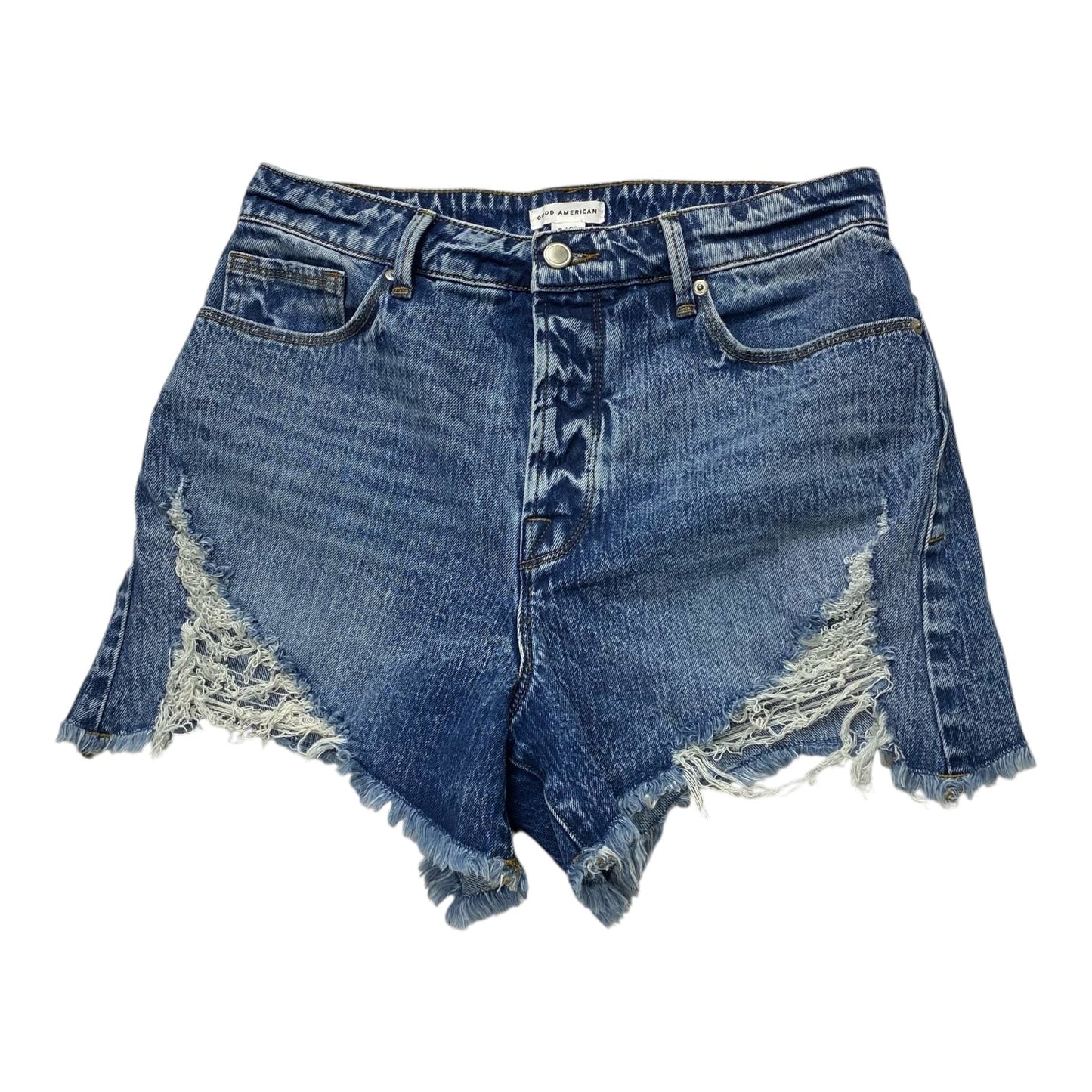 Shorts By Good American In Blue Denim, Size:6