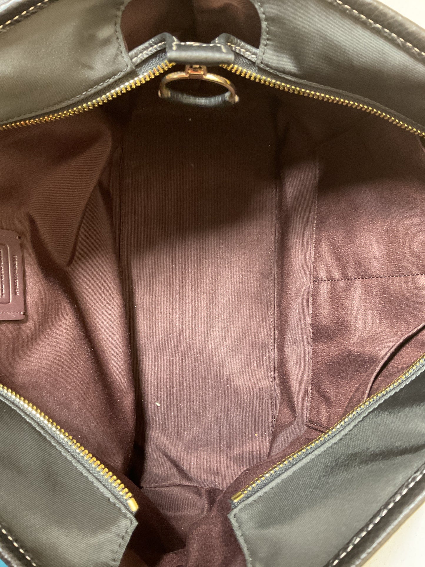 Tote Designer By Coach In Black & Purple, Size:Medium