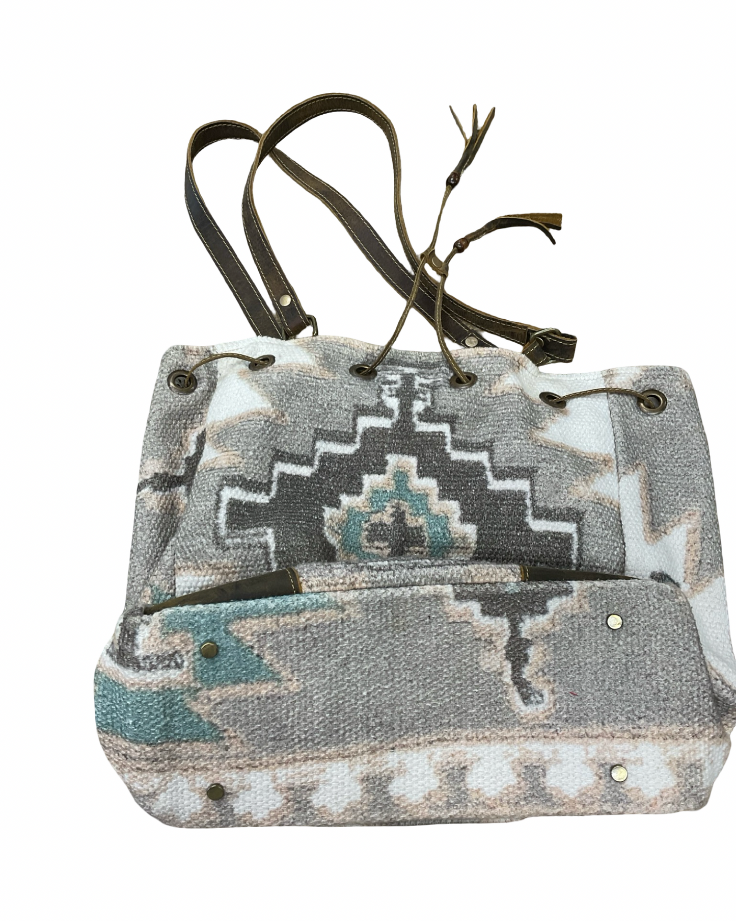 Handbag By Myra In Grey & White, Size:Large