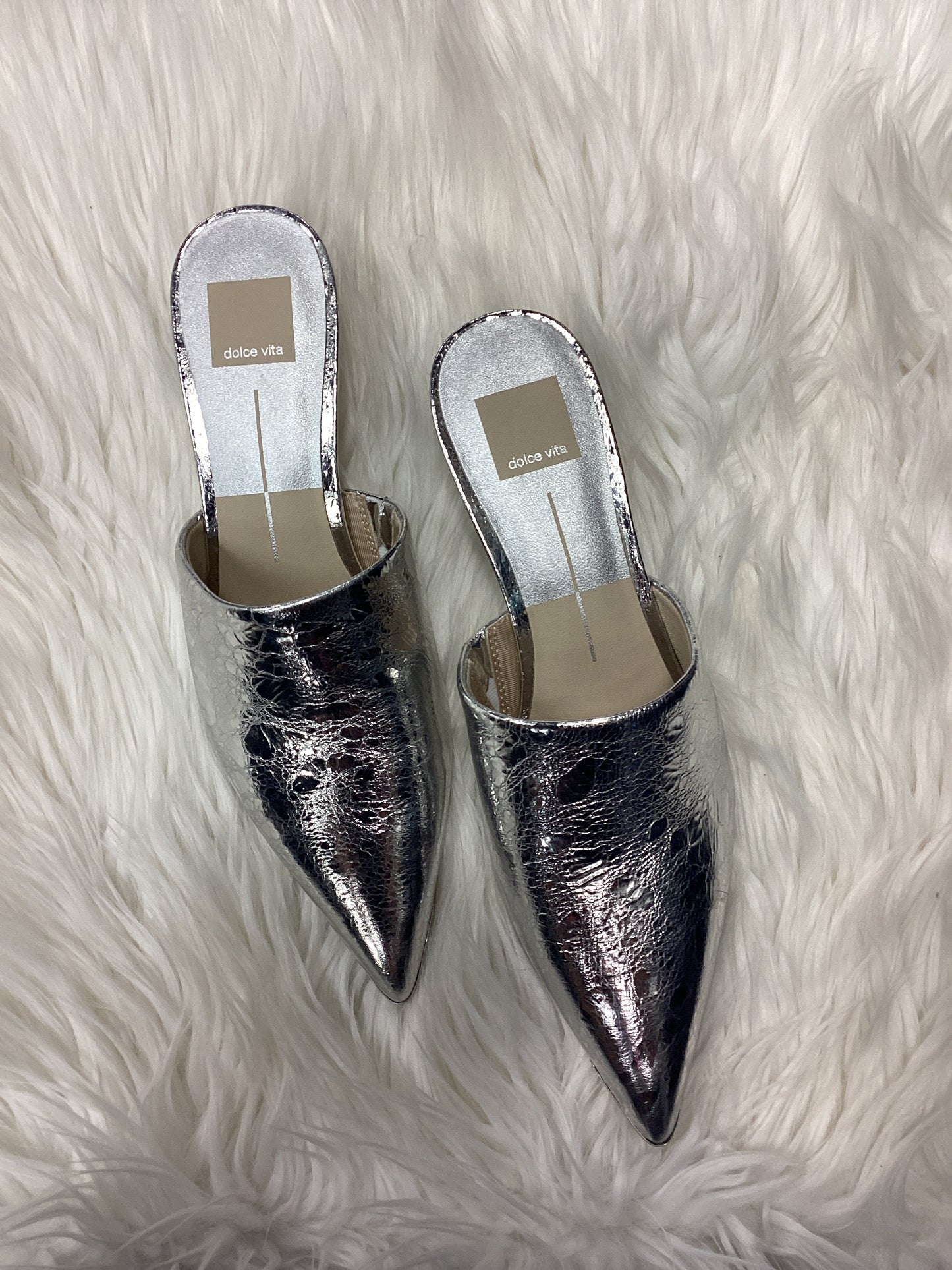 Shoes Heels Kitten By Dolce Vita In Silver, Size:8