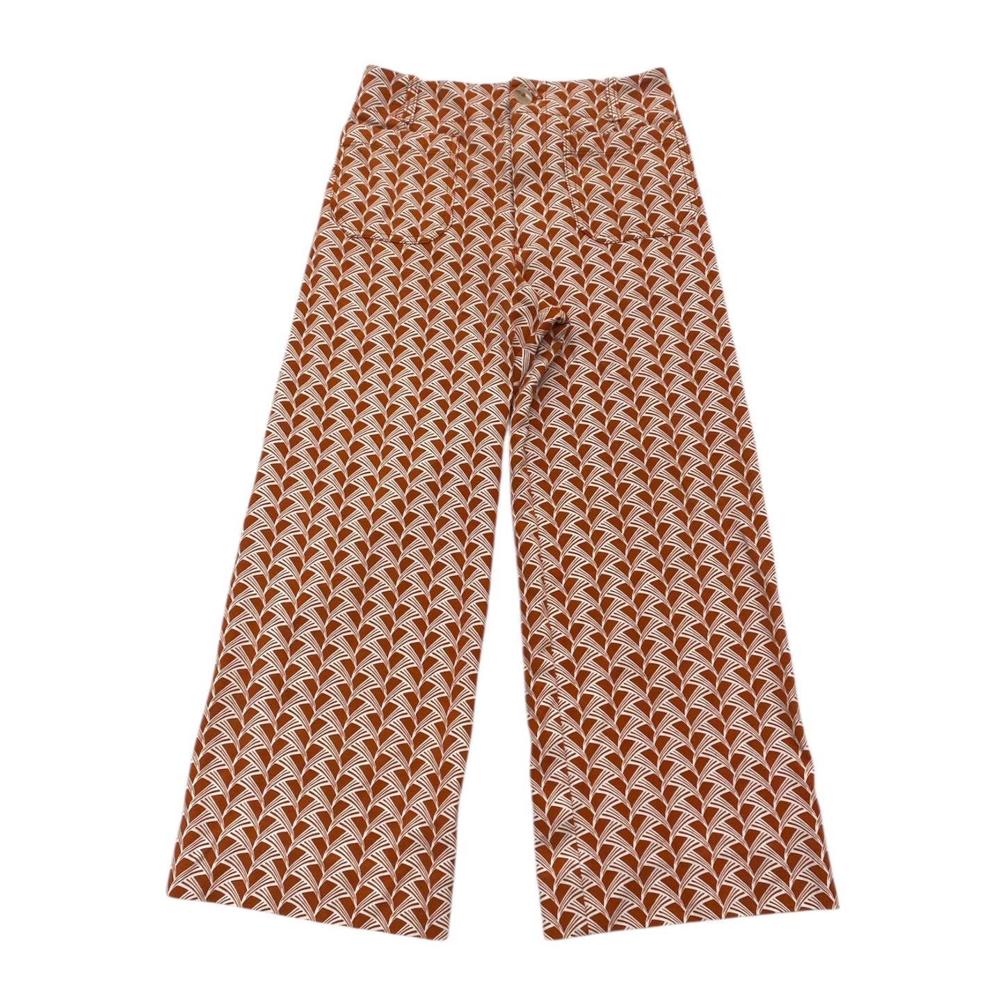 Pants Wide Leg By Maeve In Orange & White, Size:6