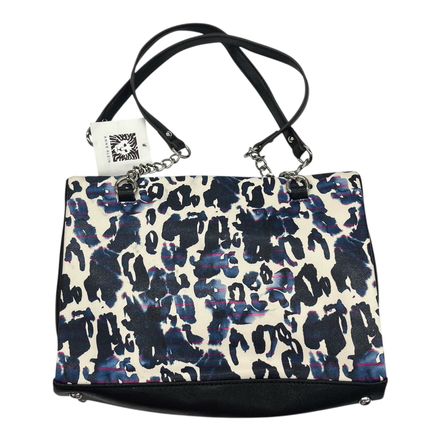 Handbag By Anne Klein In Blue & Cream, Size:Medium