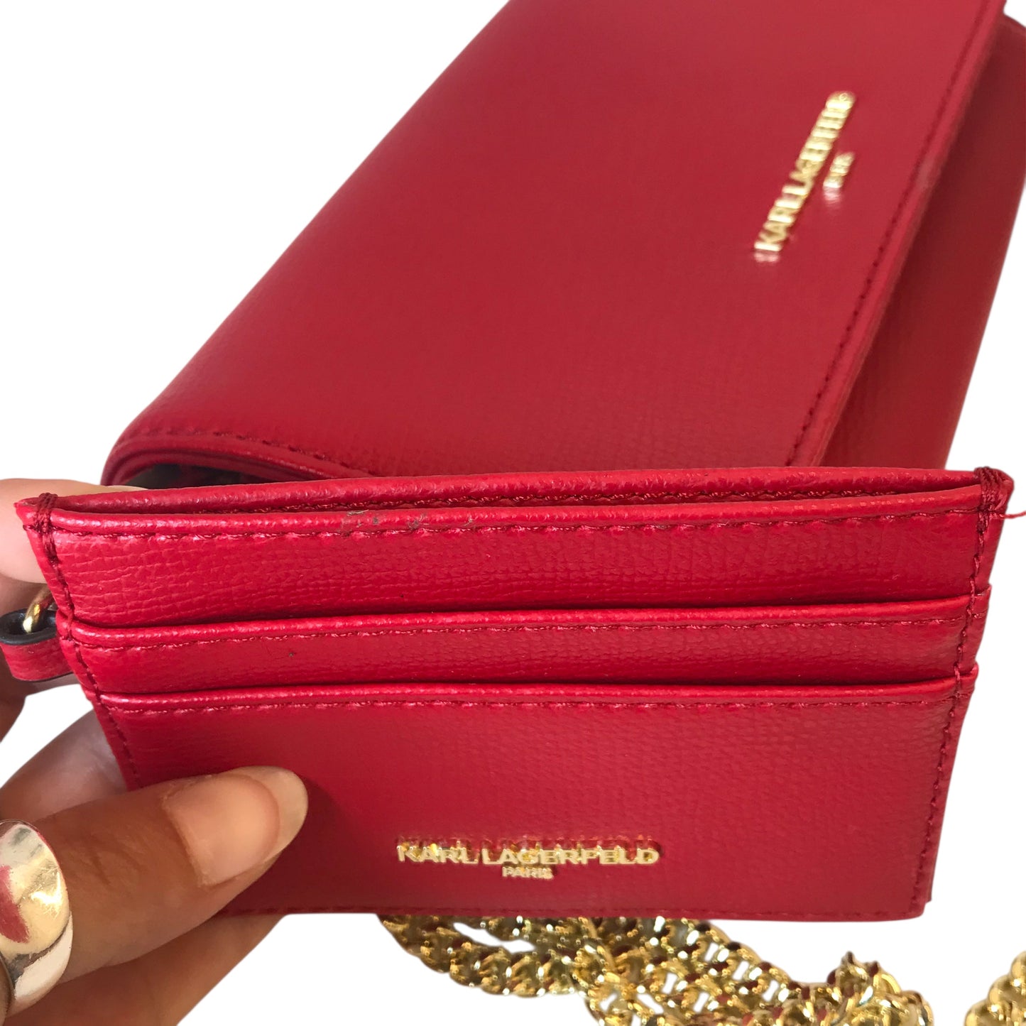 Crossbody Designer By Karl Lagerfeld In Red, Size:Small