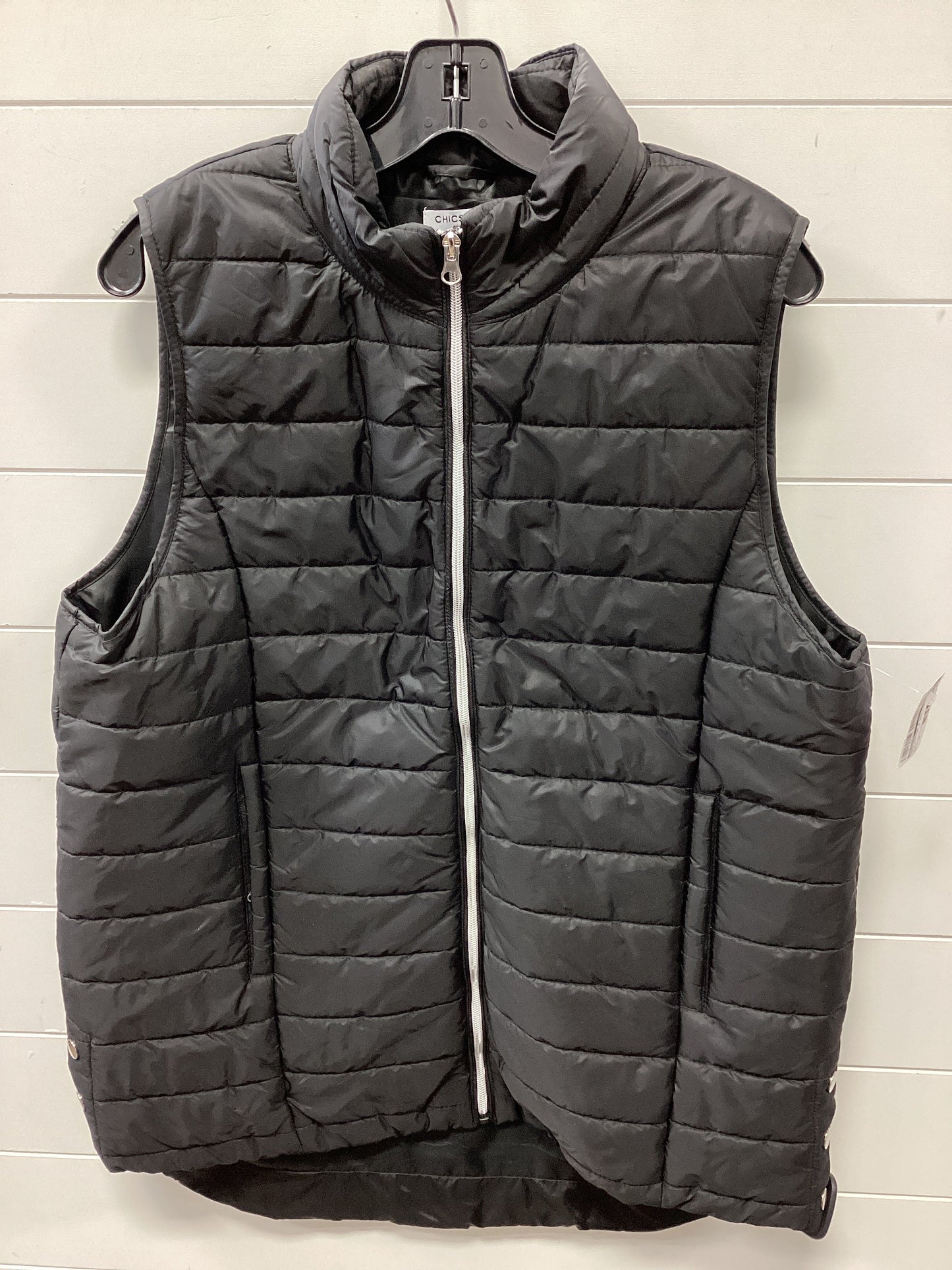 Vest Puffer & Quilted By Chicsoul In Black, Size:1X