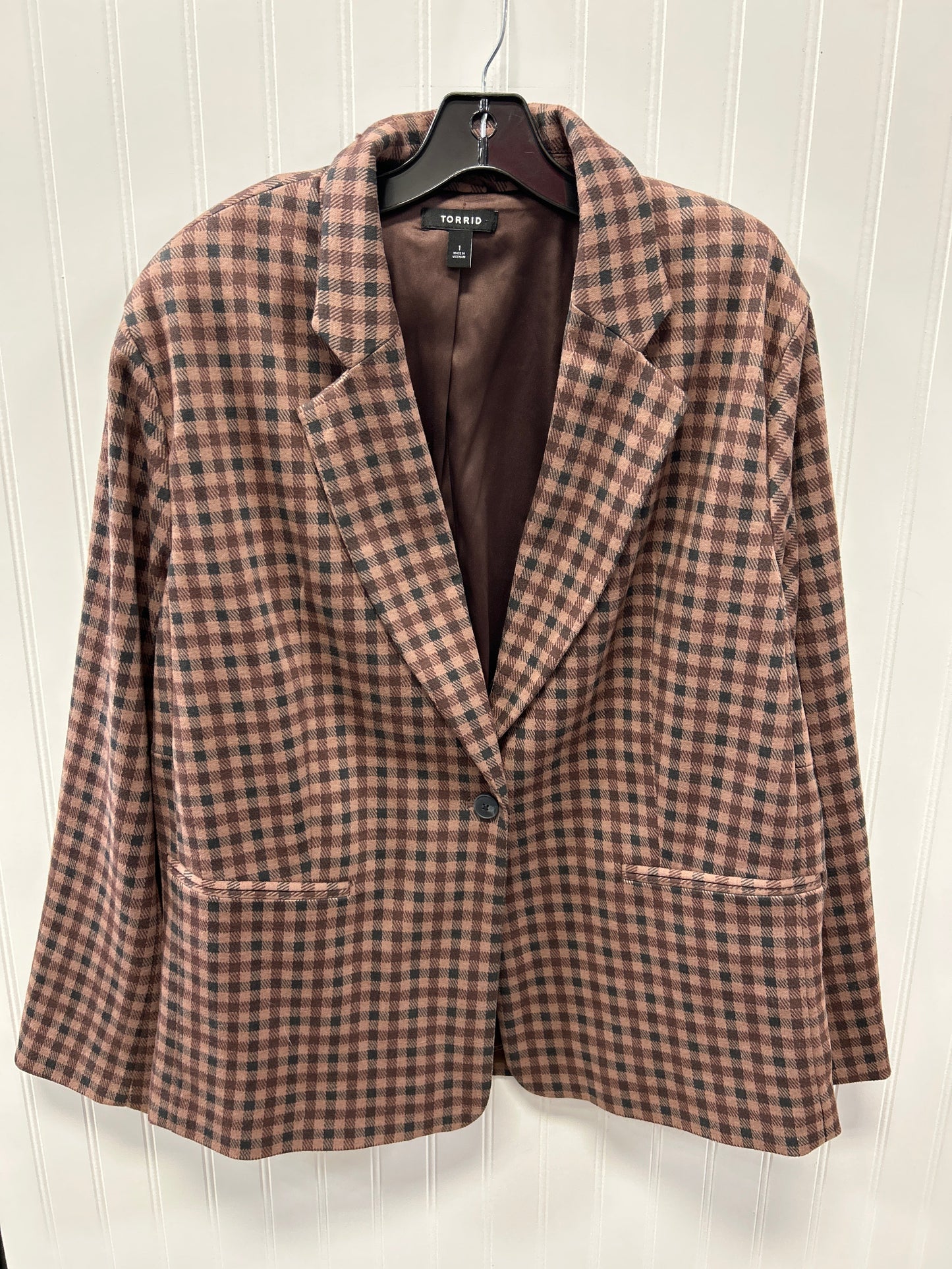 Blazer By Torrid In Brown, Size:1X
