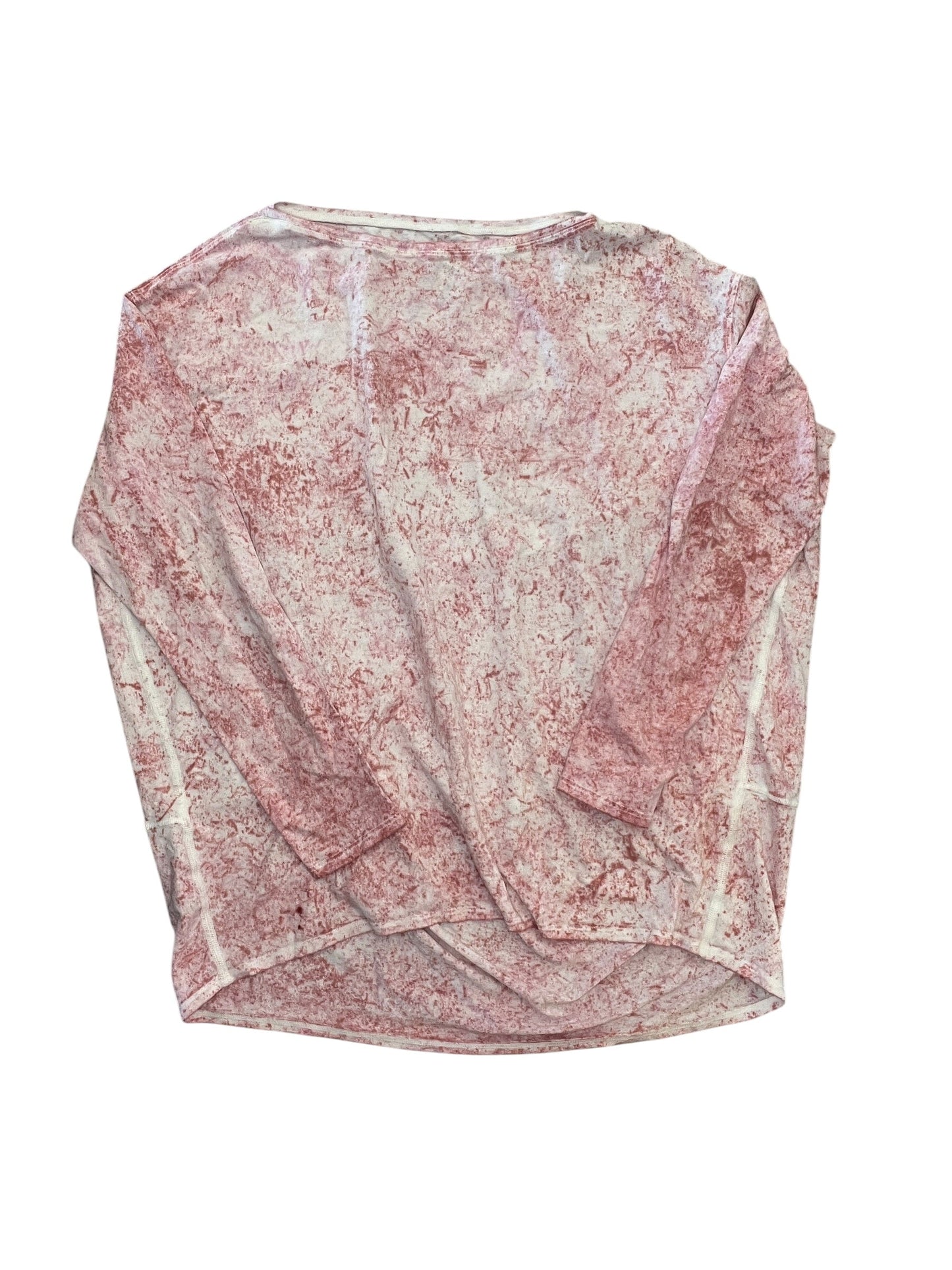 Athletic Top Ls Crewneck By Lululemon In Pink & White, Size:L