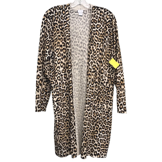 Sweater Cardigan By Chicos In Animal Print, Size:M