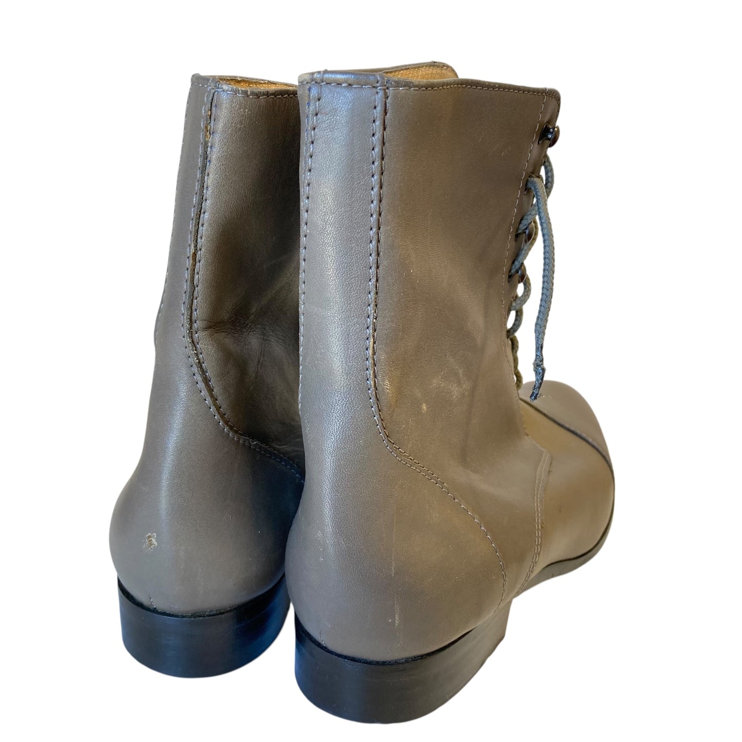 Boots Leather In Grey, Size:8