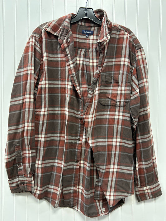 Blouse Ls By Croft And Barrow In Brown, Size:L