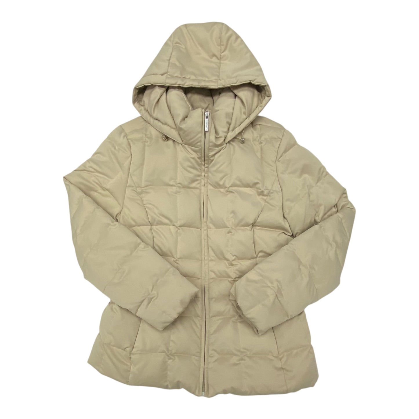 Coat Puffer & Quilted By Calvin Klein In Beige, Size:S