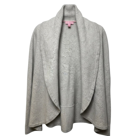 Sweater Cardigan Cashmere Designer By Lilly Pulitzer In Grey, Size: L