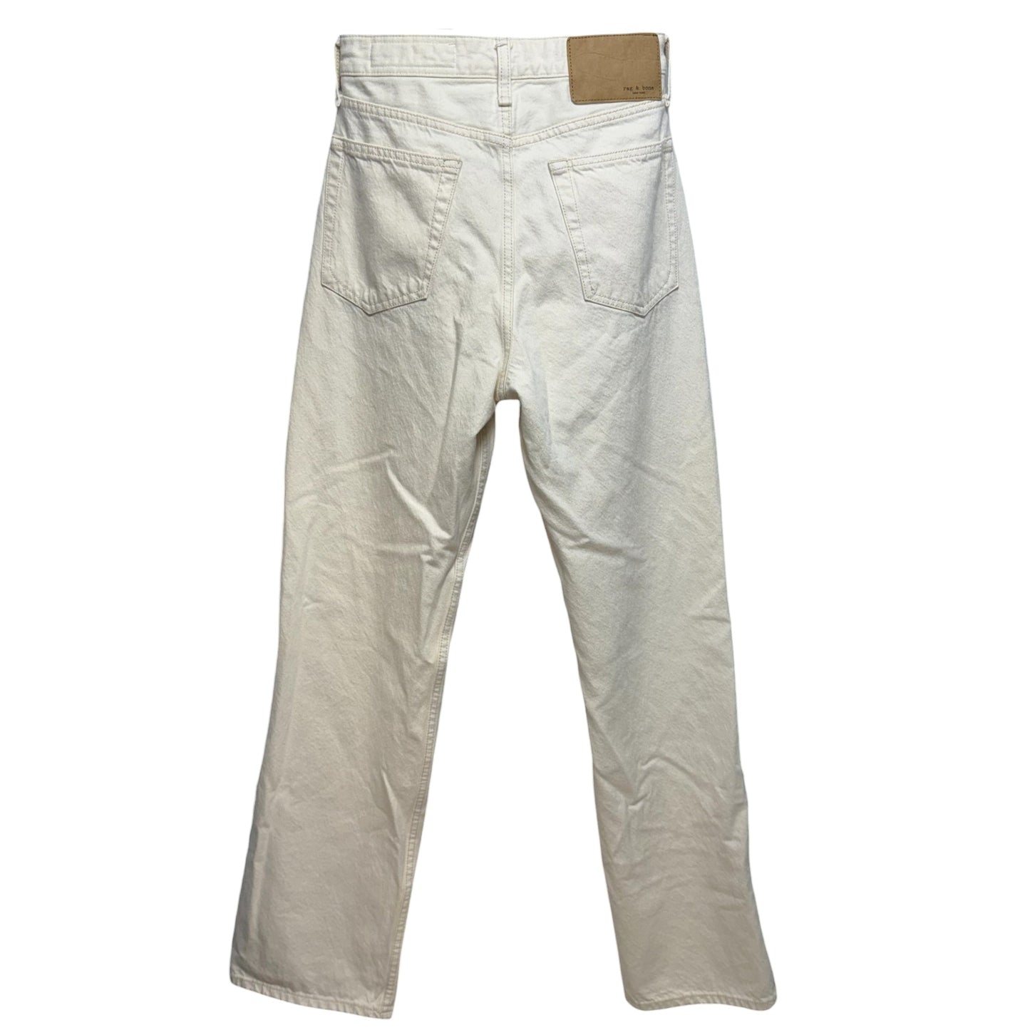 Alex High Rise Straight Leg Jeans By Rag And Bone In Cream Denim, Size: 26