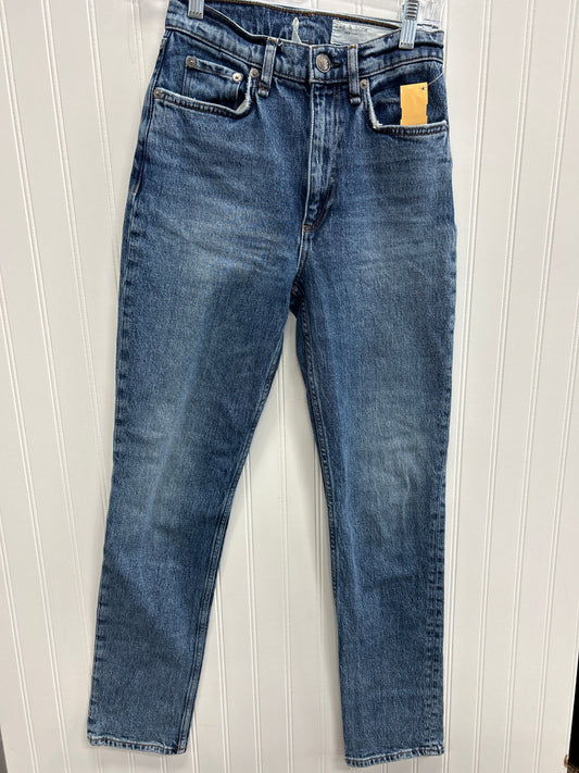 Jeans Straight By Rag And Bone In Blue Denim, Size:0