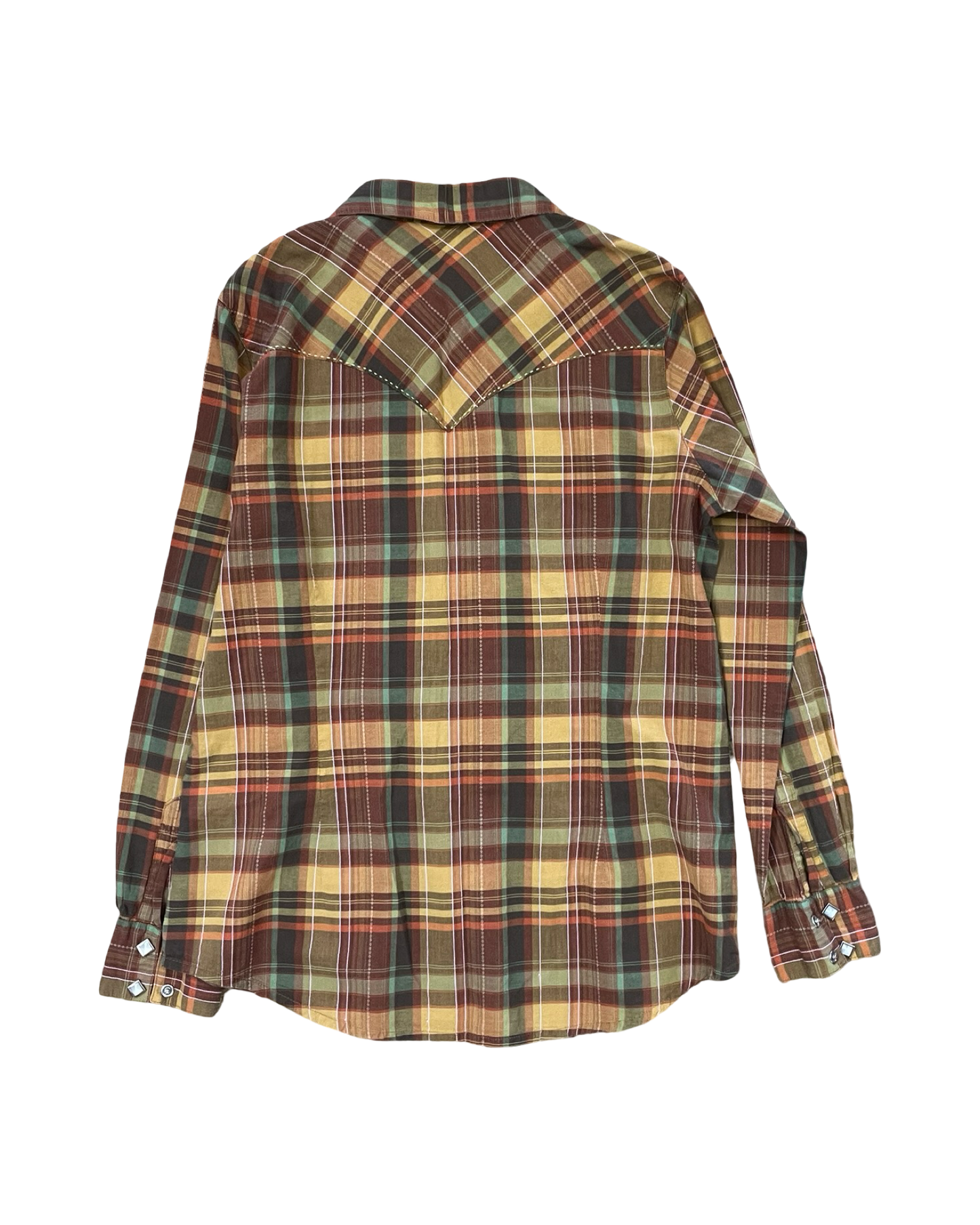Blouse Ls By Wrangler In Brown & Yellow, Size:M