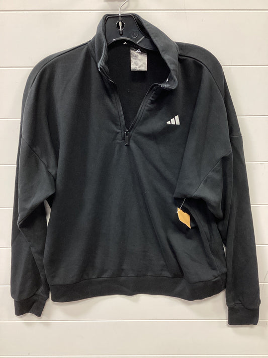 Athletic Top Ls Collar By Adidas In Black, Size:M