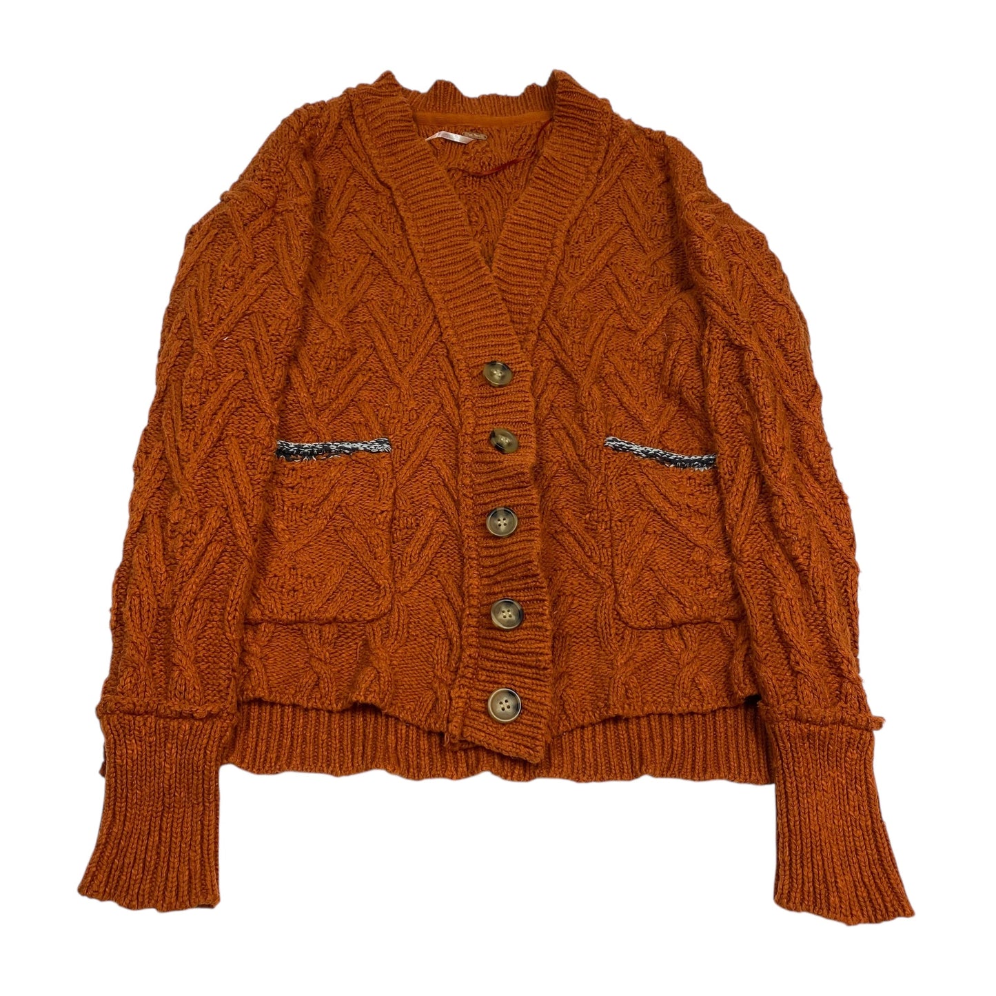Sweater Cardigan By Free People In Orange, Size:Xs