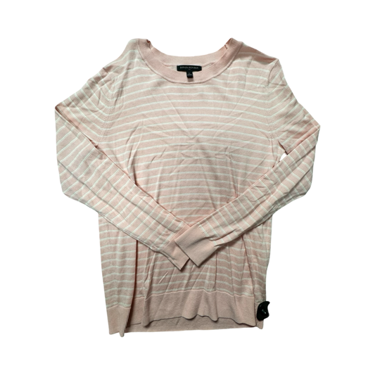Sweater By Banana Republic In Pink & White Striped, Size:L