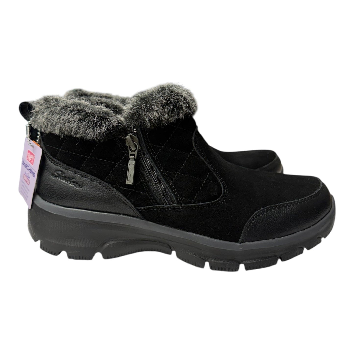 Boots Ankle Flats By Skechers In Black, Size:7.5