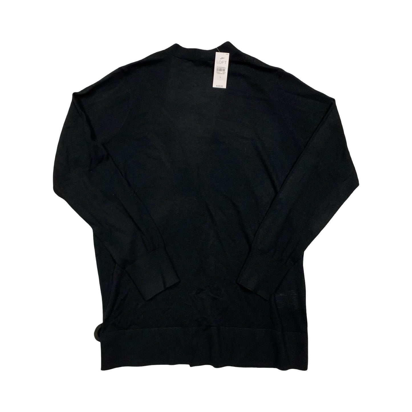 Sweater Cardigan By Loft In Black, Size:L