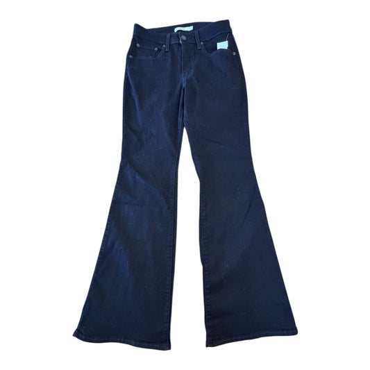 Jeans Flared By Levis In Black Denim, Size:4