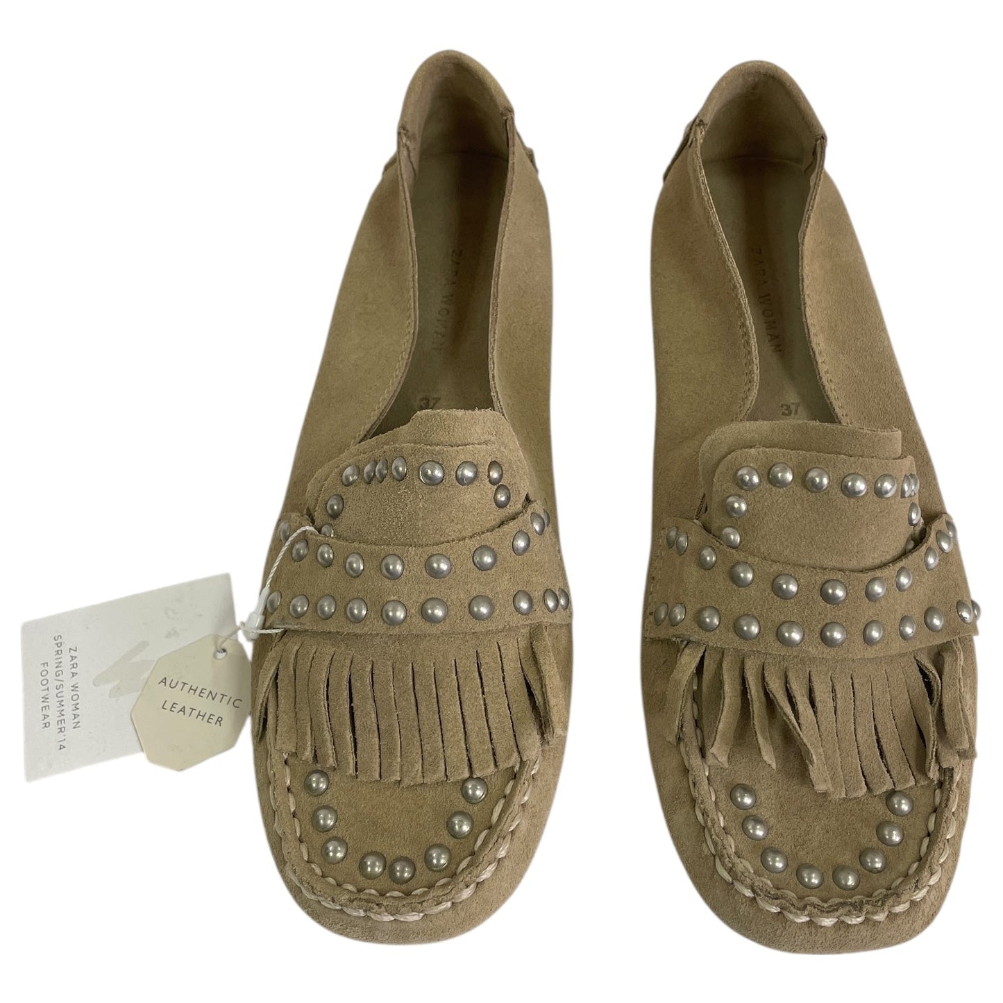 SHOES FLATS by ZARA WOMEN In BEIGE, Size: 6.5