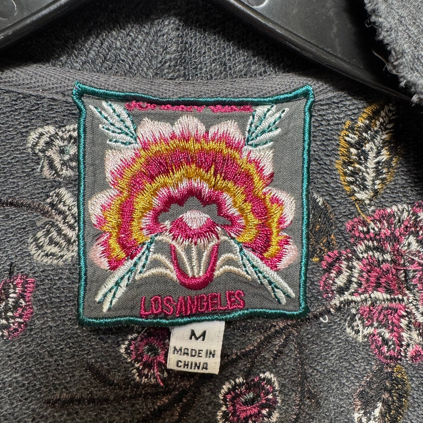 Isla Floral Embroidered Draped Cardigan By Johnny Was In Grey, Size: M