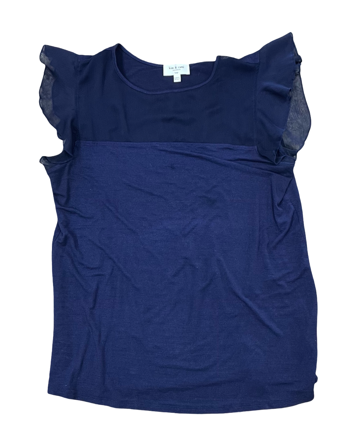 Top Sleeveless By Kim & Cami In Navy, Size:L