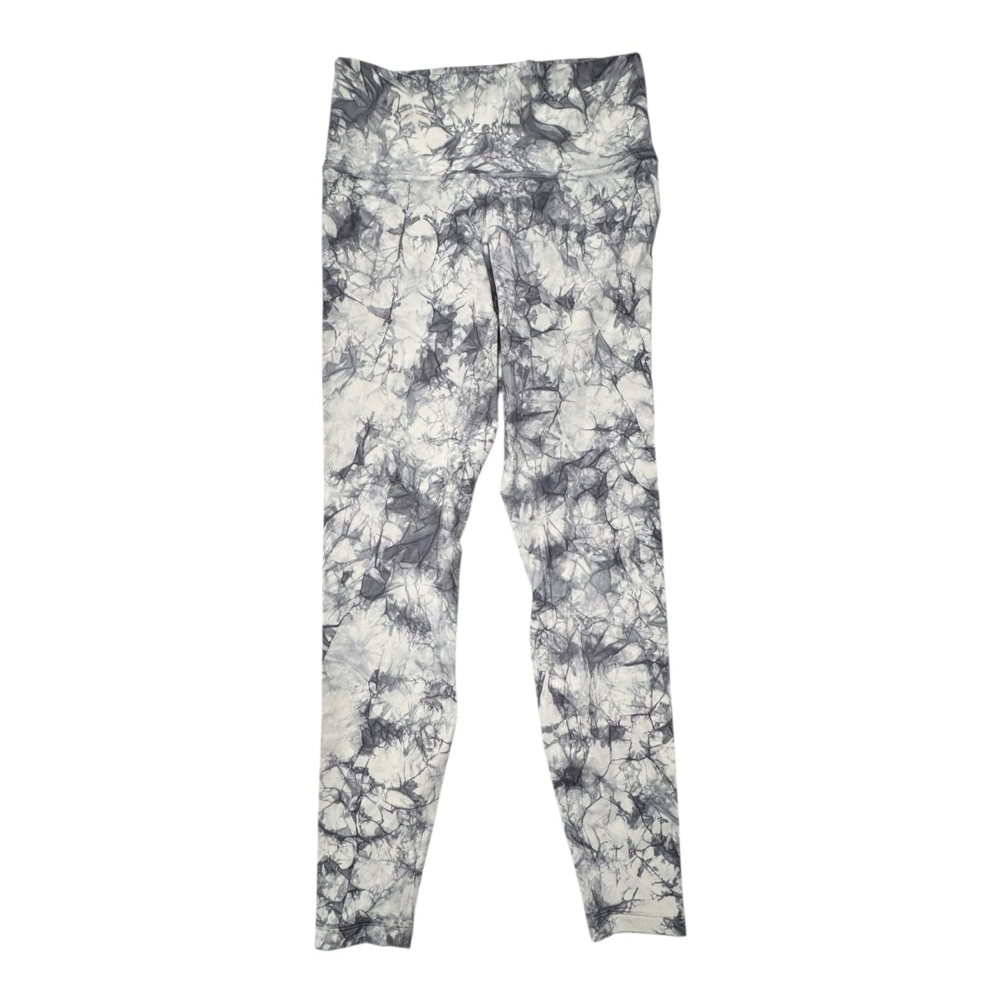 Athletic Leggings By Lululemon In Grey & White, Size:8