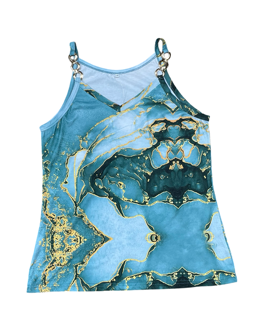 Top Sleeveless By Clothes Mentor In Teal, Size:M