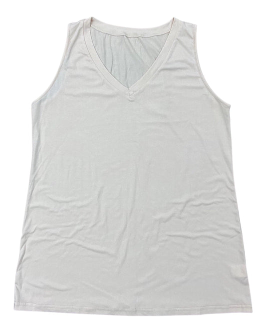 Top Sleeveless Basic By Clothes Mentor In Cream, Size:Xl