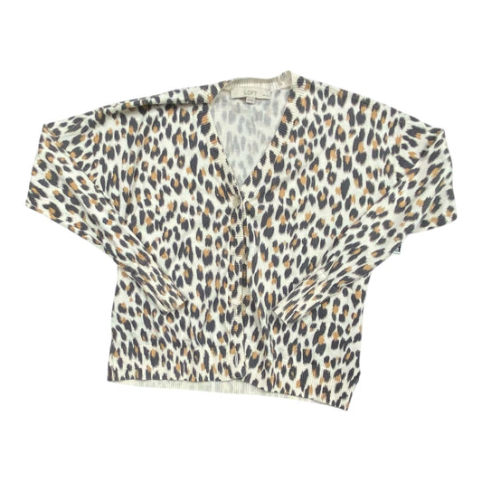 Sweater Cardigan By Loft In Leopard Print, Size:Xs