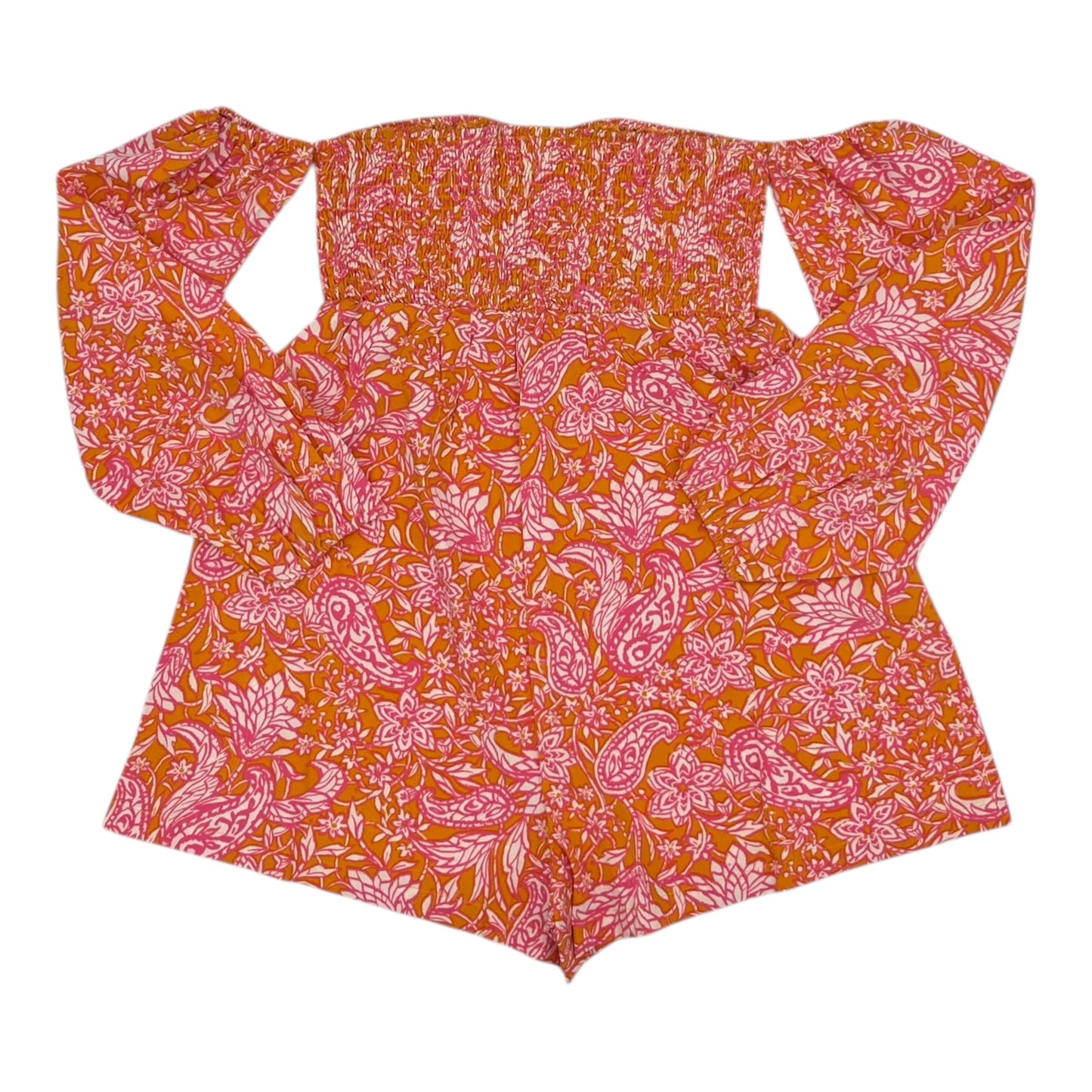 Romper By Pink Lily In Orange, Size:M
