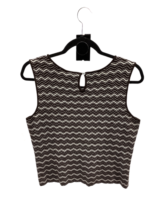 Top Sleeveless By Apostrophe In Brown & Cream, Size:M
