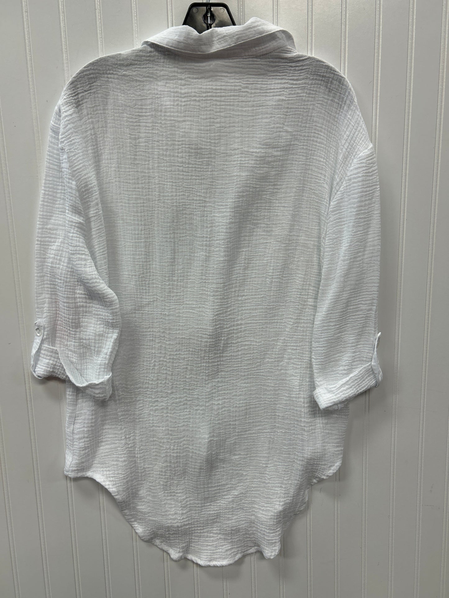 Blouse 3/4 Sleeve By Cmc In White, Size:M