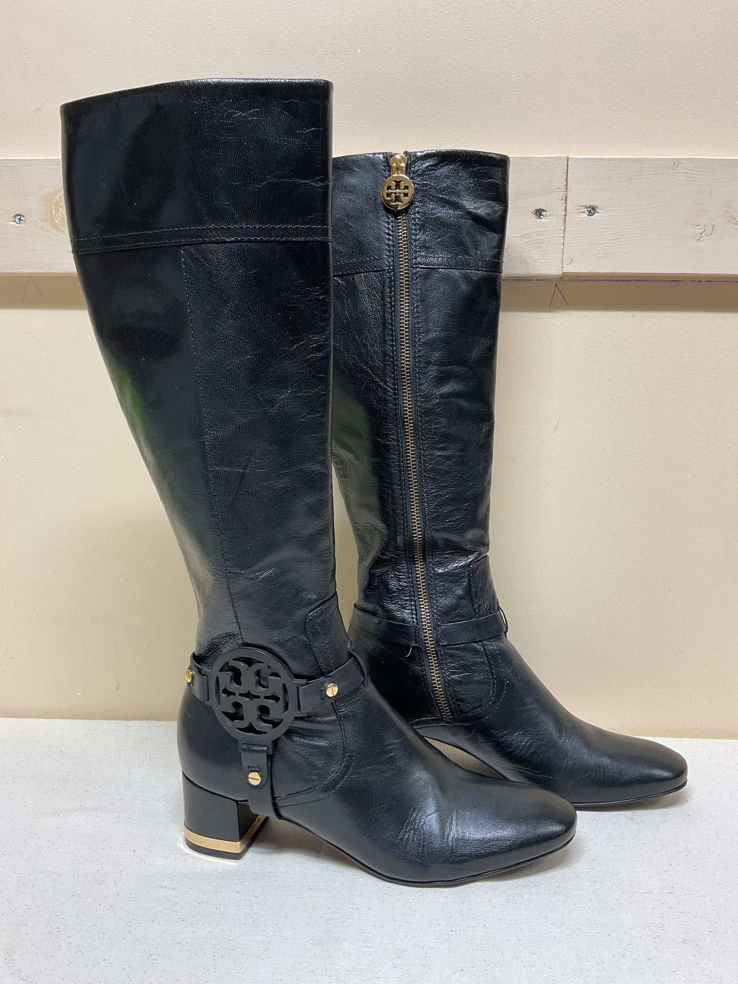 Boots Designer By Tory Burch In Black, Size:7