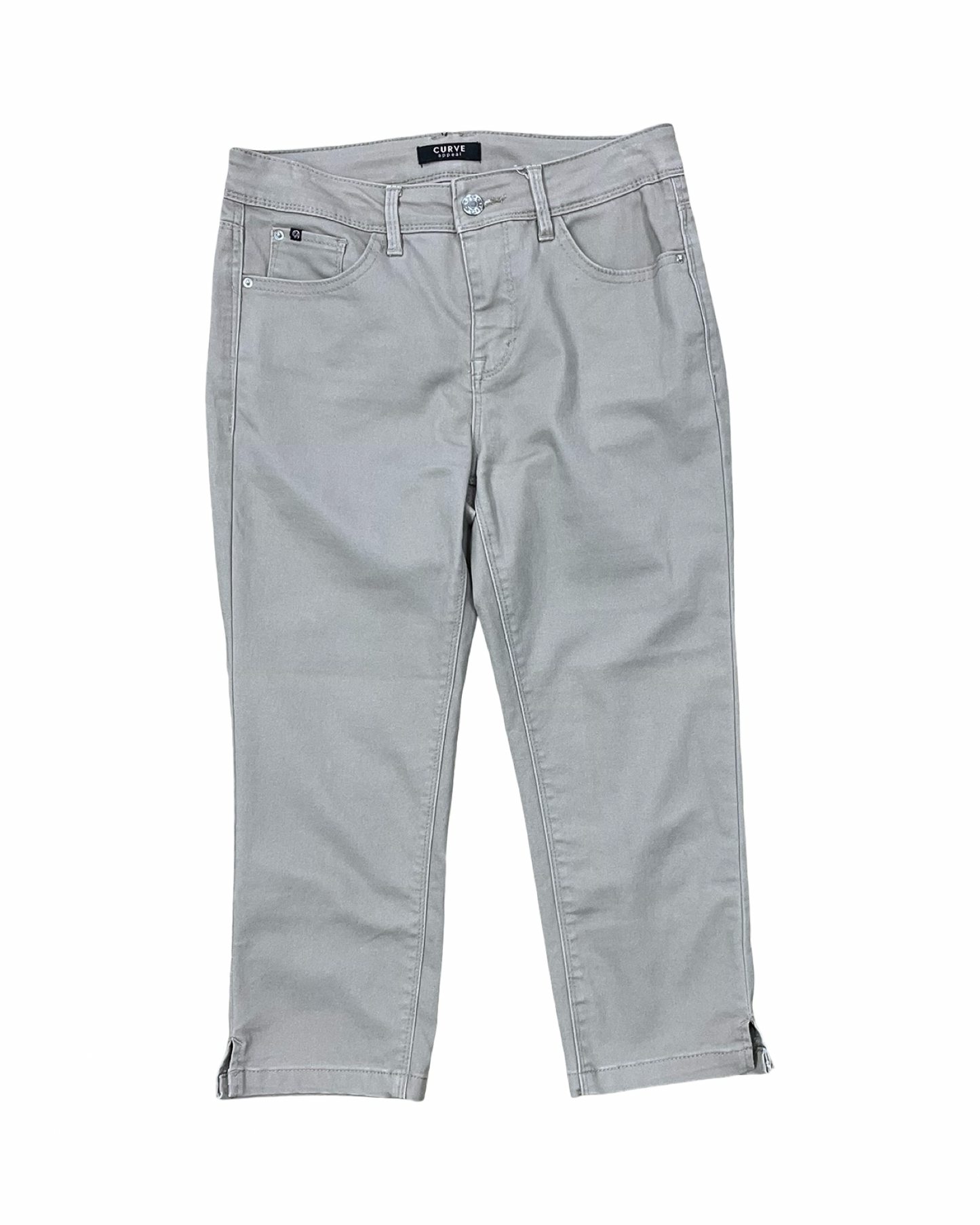 Pants Cropped By Curve Appeal In Tan, Size:4