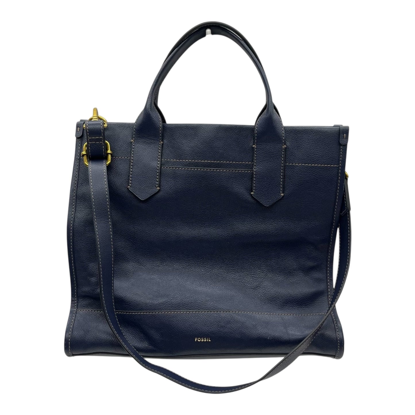 Handbag Leather By Fossil In Blue, Size:Medium