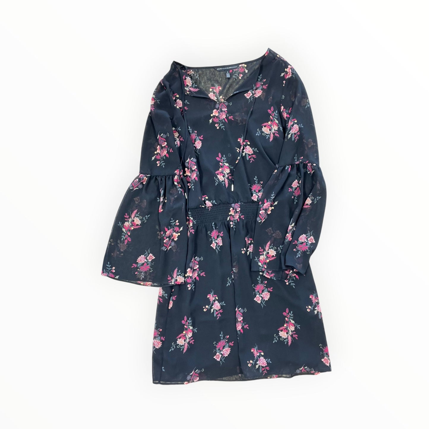 Dress Casual Midi By White House Black Market In Black & Pink, Size:S