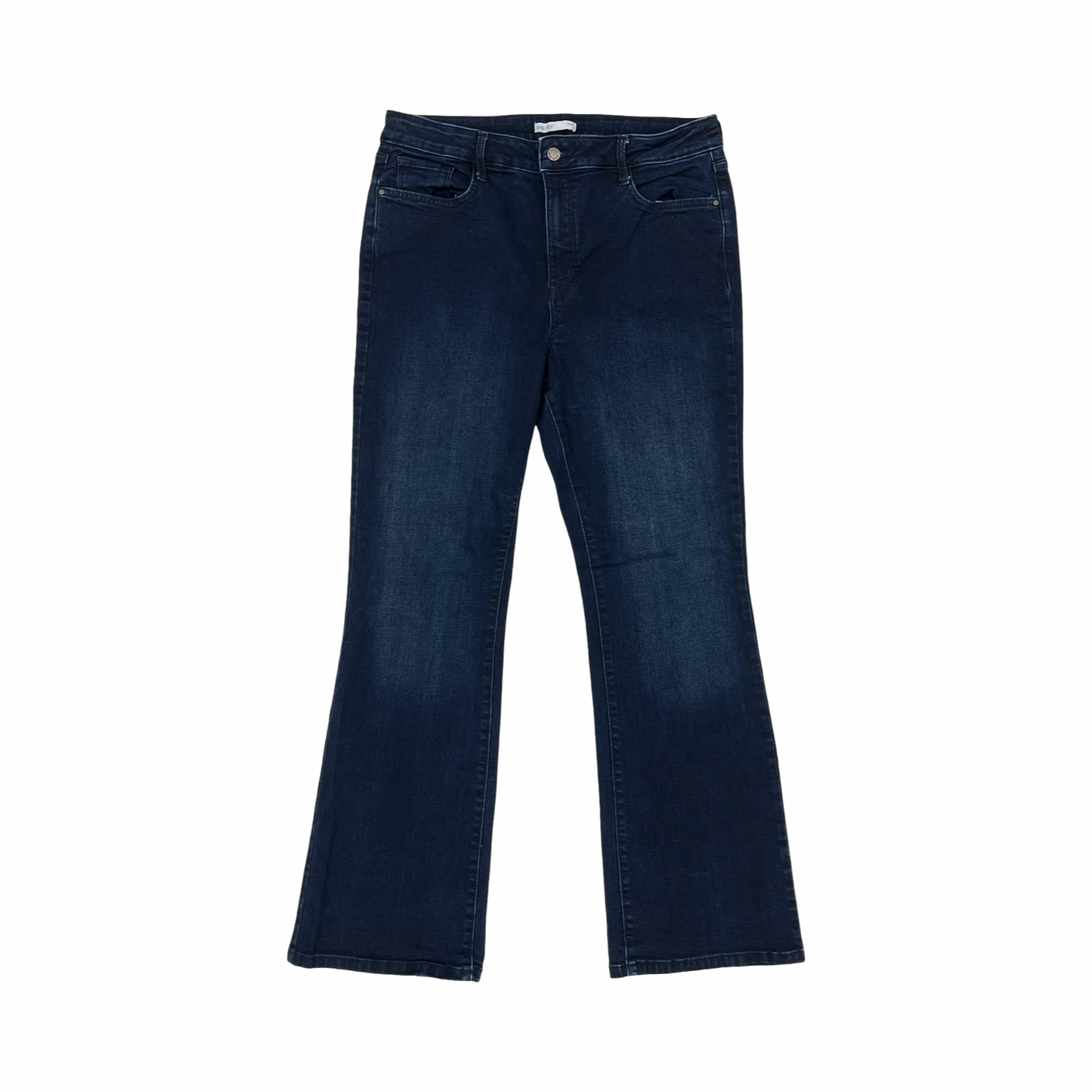 Jeans Flared By Nine West In Blue Denim, Size:14