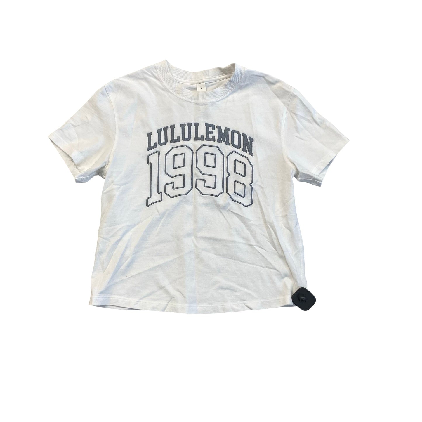 Athletic Top Ss By Lululemon In White, Size:2