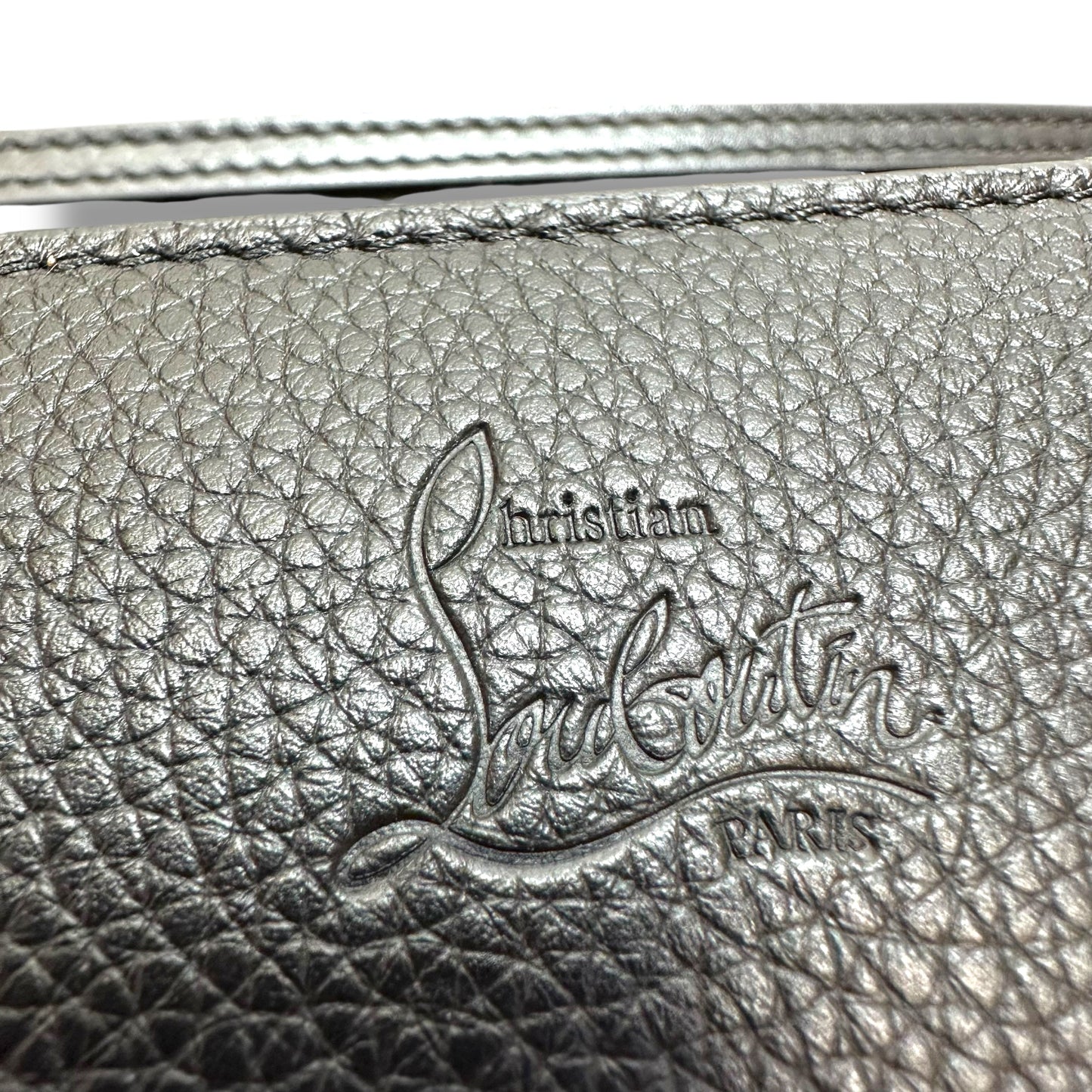 Paloma Clutch - Grained calf leather and spikes Loubinthesky - Black Crossbody Luxury Designer By Christian Louboutin, Size: Small
