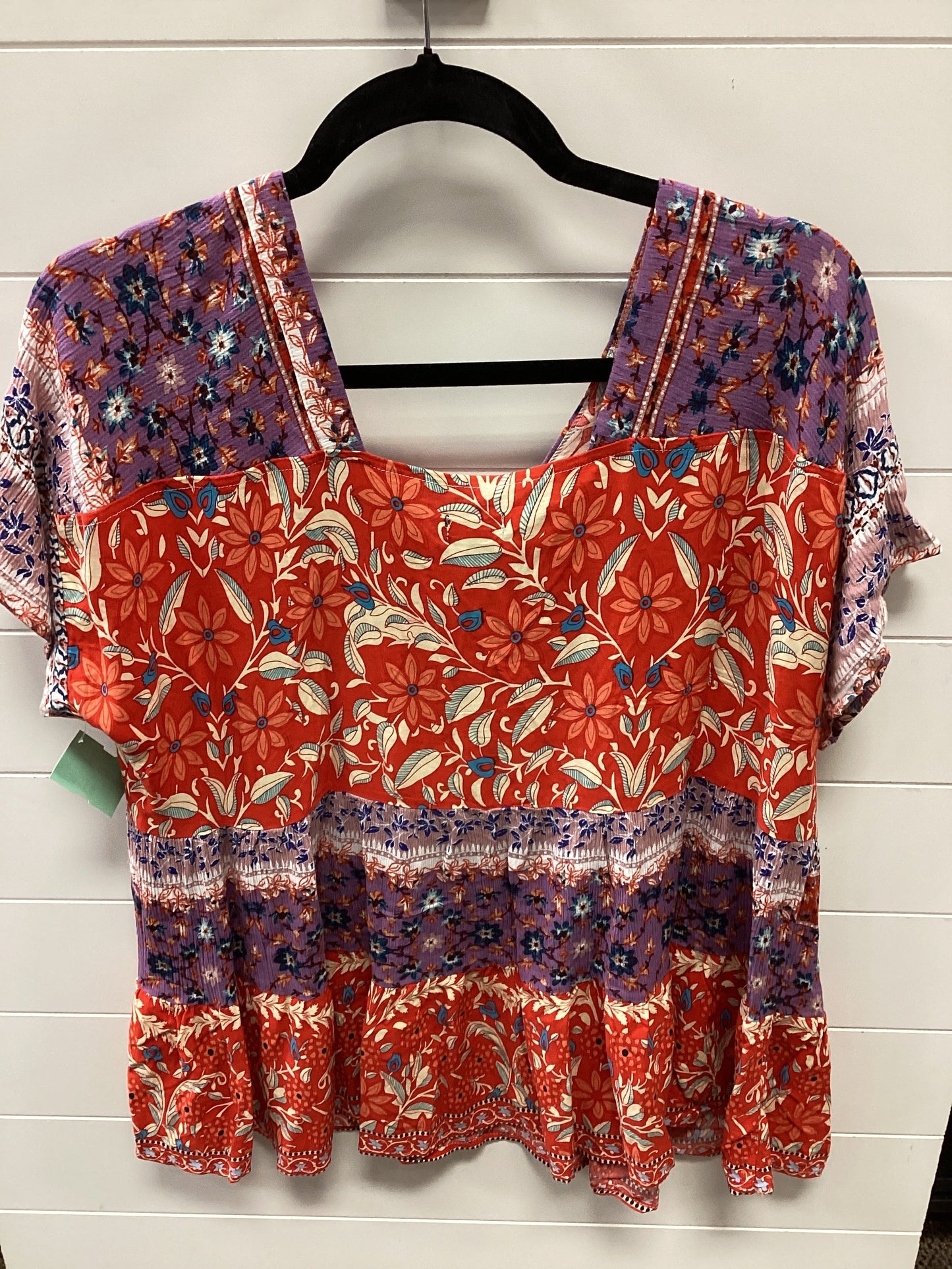 Top Ss By Coco And Carmen In Orange & Purple, Size:Xl