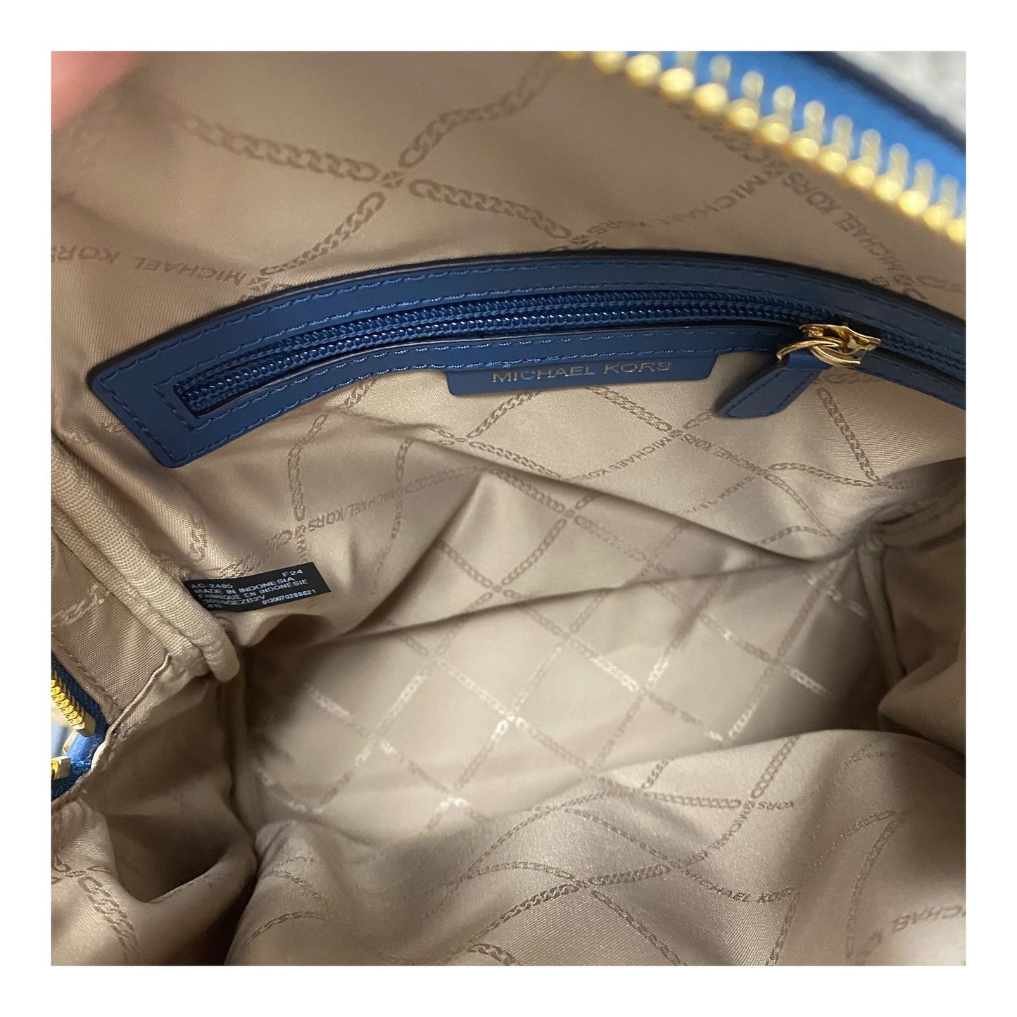 Backpack Designer By Michael Kors In Blue, Size:Medium