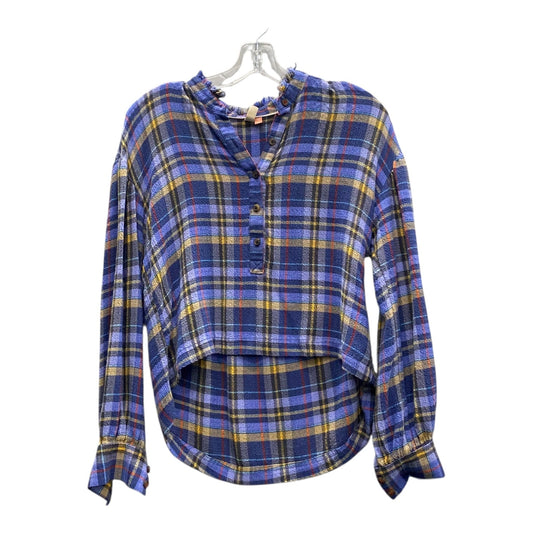 Blouse Ls By Pilcro In Blue, Size:Xxs