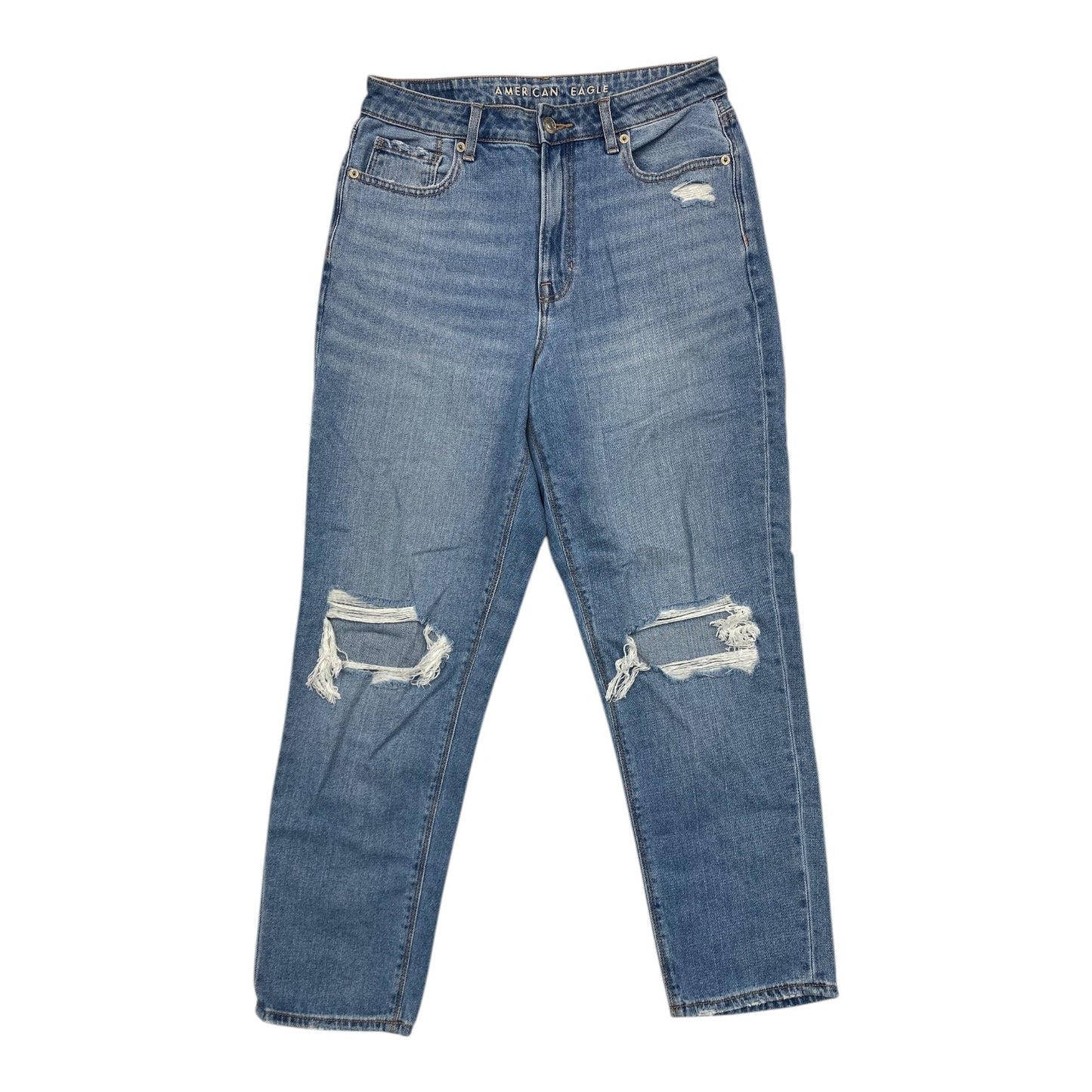 Jeans Straight By American Eagle In Blue Denim, Size:8