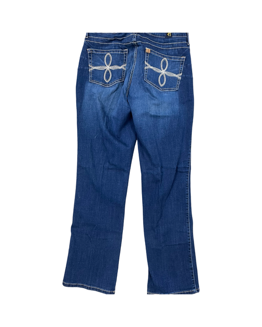 Jeans Boot Cut By Wrangler In Blue Denim, Size:14