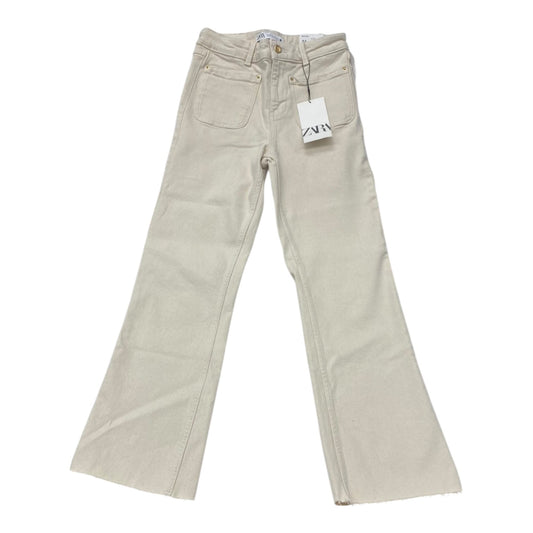 Jeans Flared By Zara In Cream, Size:2