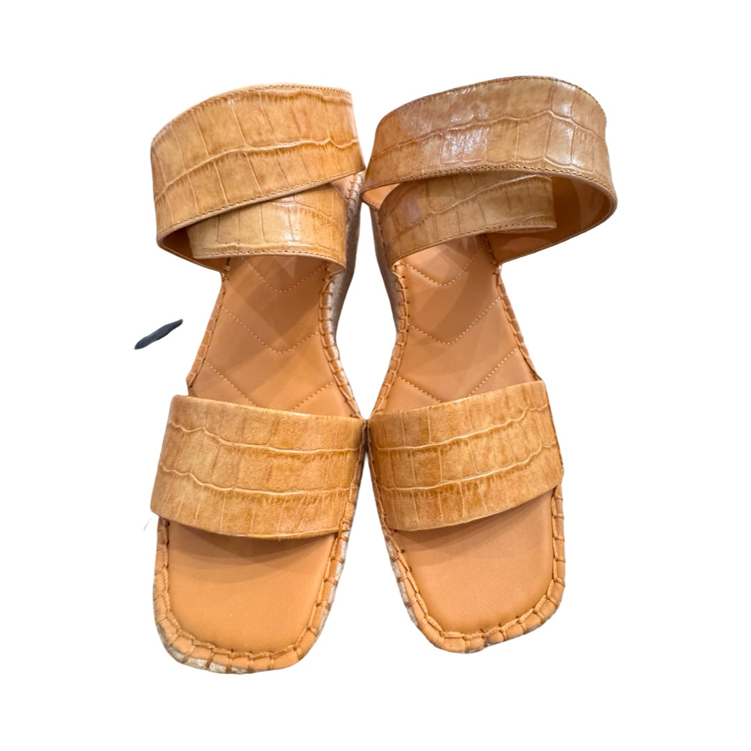 Sandals Heels Platform By Franco Sarto In Gold, Size:9.5