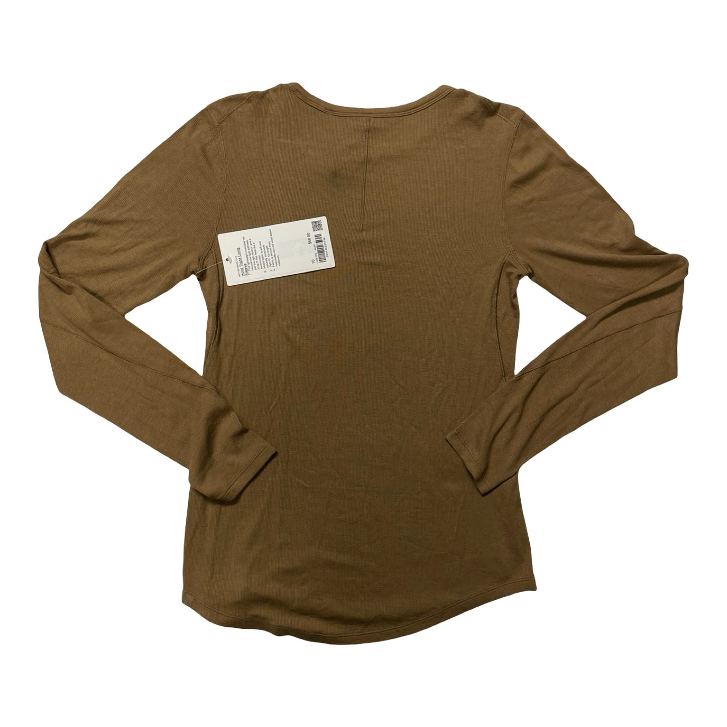 Athletic Top Ls Crewneck By Lululemon In Brown, Size:10