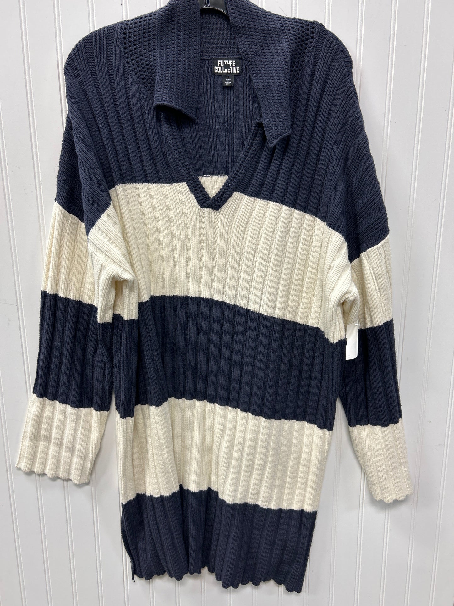 Dress Sweater By Future Collective In Blue, Size:L